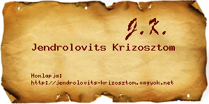 Jendrolovits Krizosztom névjegykártya